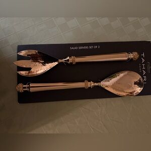 Tahari Elegant Gold Salad Server Duo